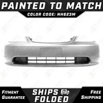 New Painted *NH623M Silver* Front Bumper Cover Fascia For 2001-2003 Honda Civic. Fixed Price $380.99.