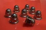 For Volvo License Plate Nuts Chrome Capped Qty 8. Fixed Price $15.00.