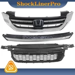 For 2013-15 Honda Accord Grille With Chrome Molding Trim Front Upper Lower. Fixed Price $96.99.