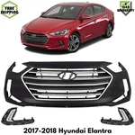 Front Bumper Cover Primed Plastic & Fog Lights Kit For 2017-2018 Hyundai Elantra. Fixed Price $325.00.