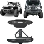 Black Tubular Front & Rear Bumper W/tire Carrier Fit Jeep Wrangler 2007-2018 Jk. Fixed Price $818.71.