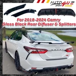 Fit 2018-2024 Toyota Camry Trd Style Gloss Black Rear Diffuser & Corner Splitter. Fixed Price $157.97.